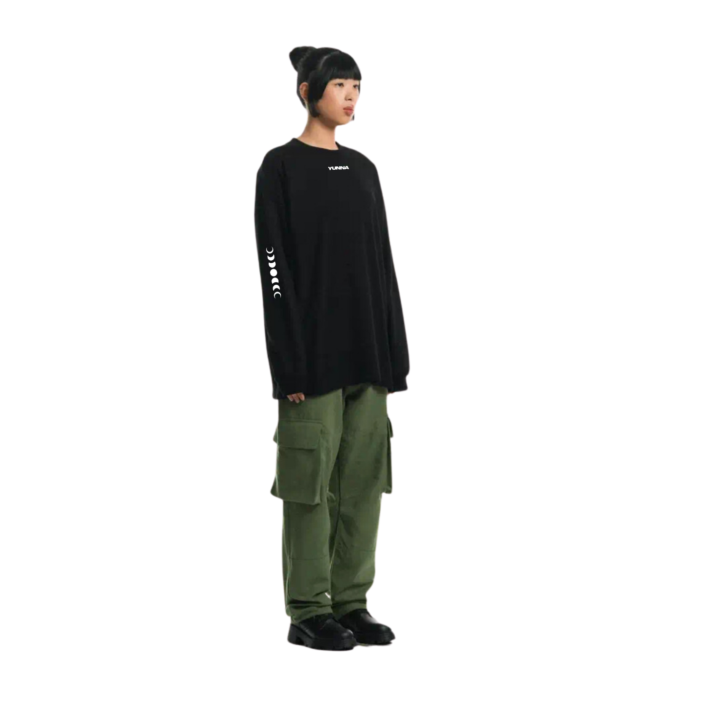 T-shirt manche longue Phase Lunaire Noir