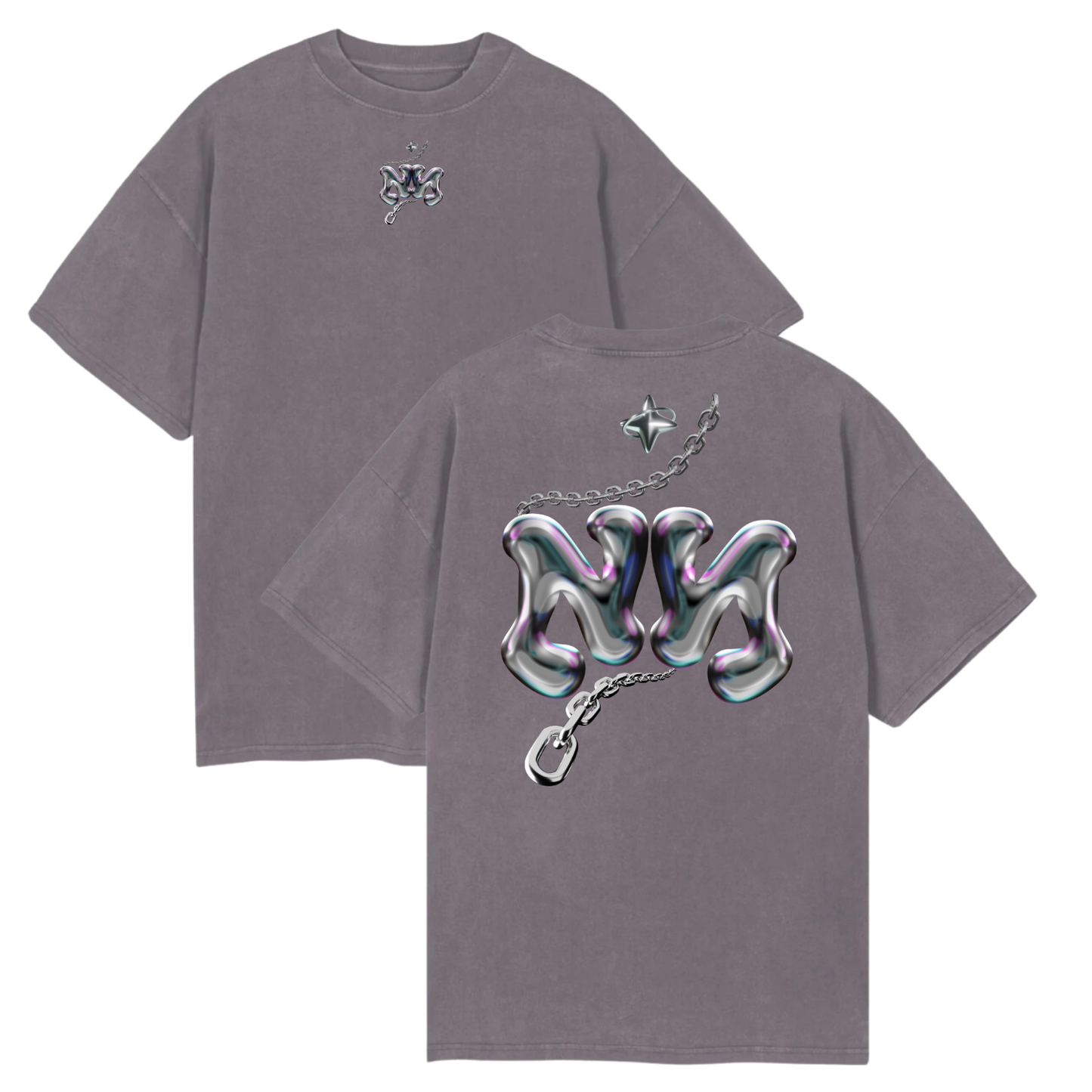 T-shirt Oversize Gris - Personnalisation - Yunna France