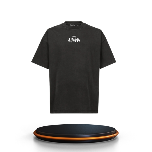 T-shirt Graffiti Gris Délavé