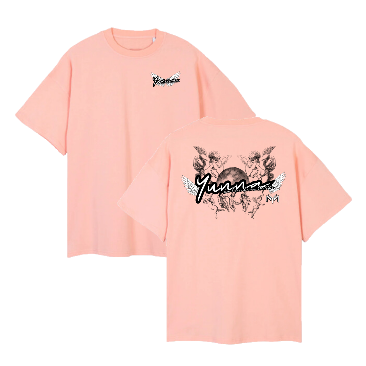 T-shirt Oversize Rose- Personnalisation - Yunna France