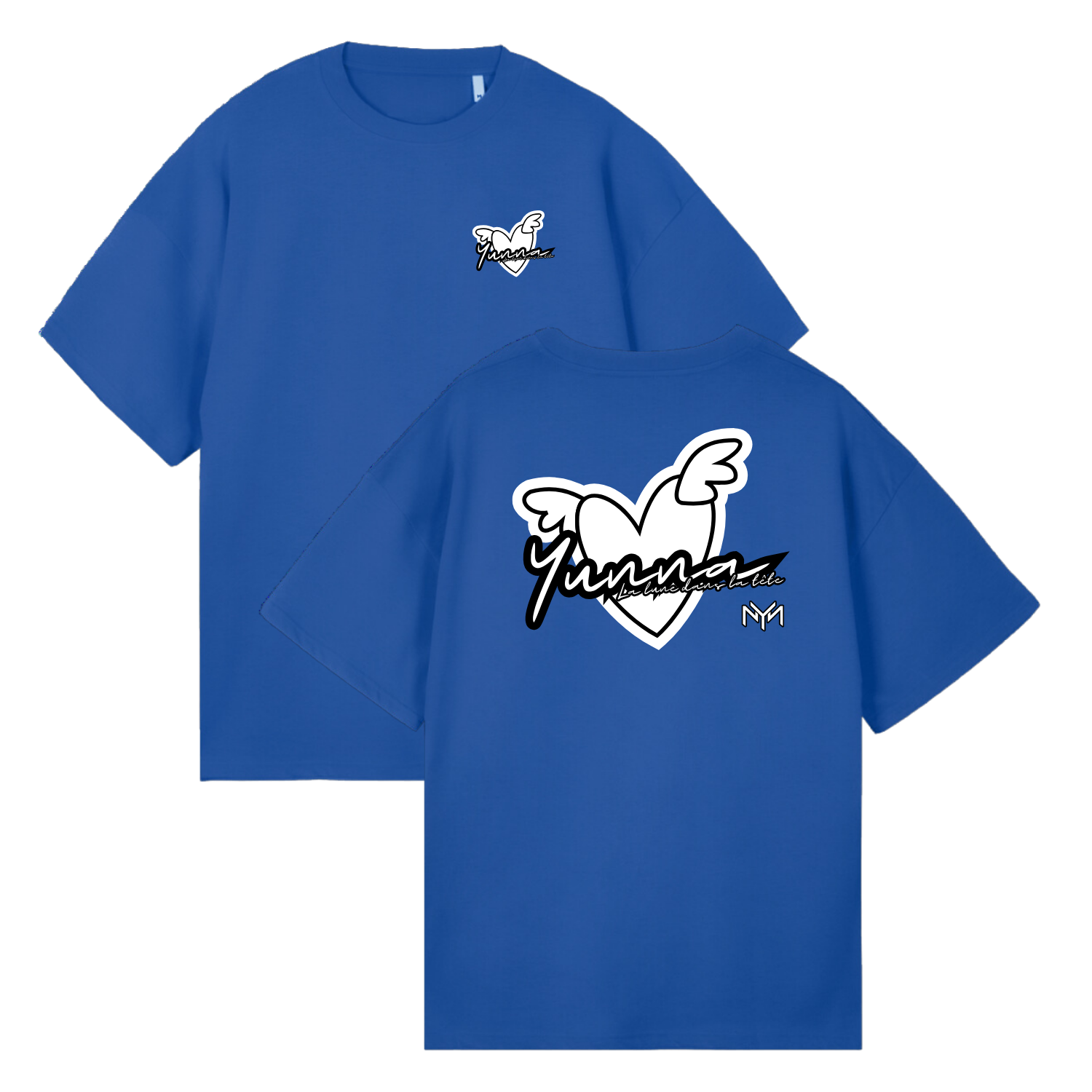 T-shirt Oversize Bleu - Personnalisation - Yunna France
