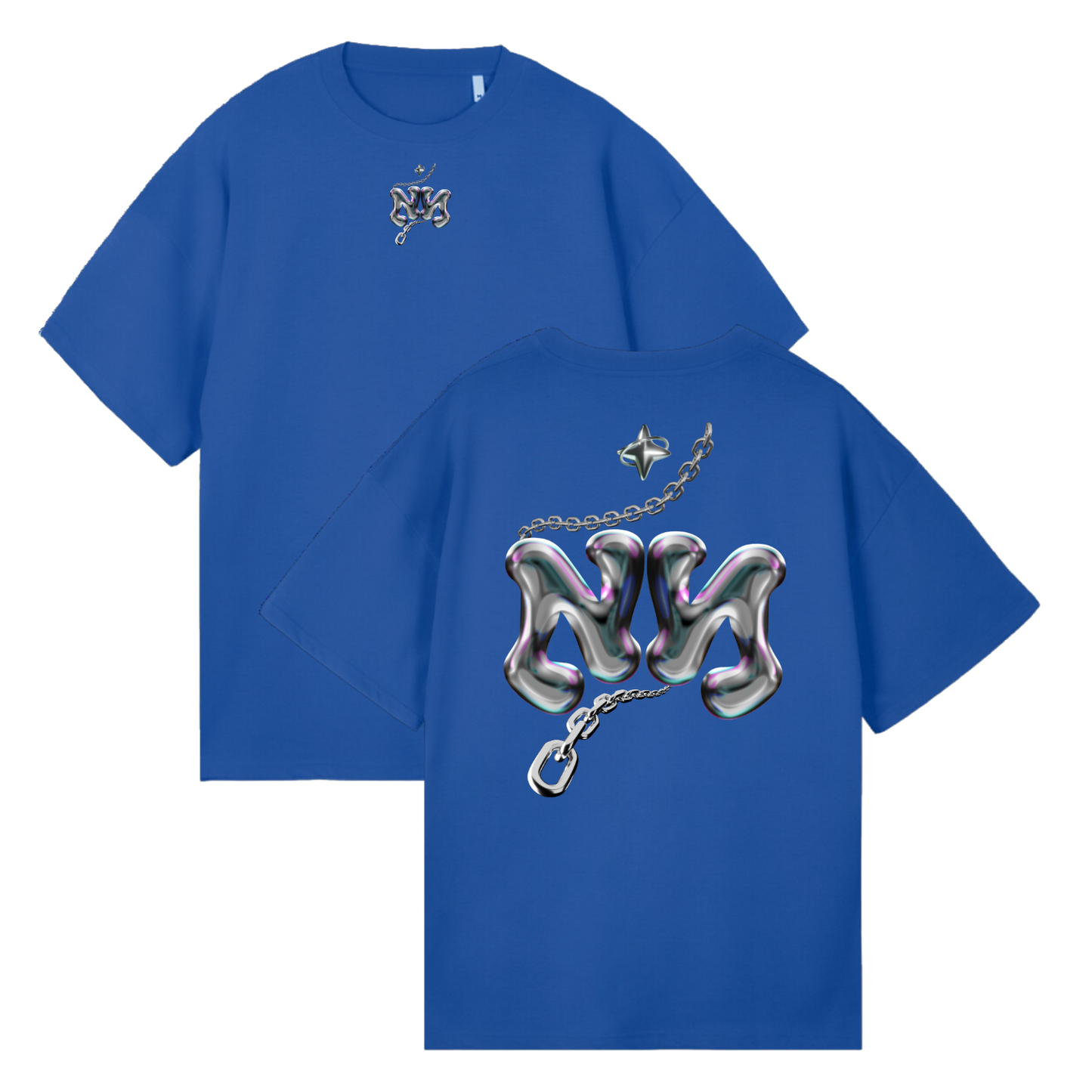 T-shirt Oversize Bleu - Personnalisation - Yunna France
