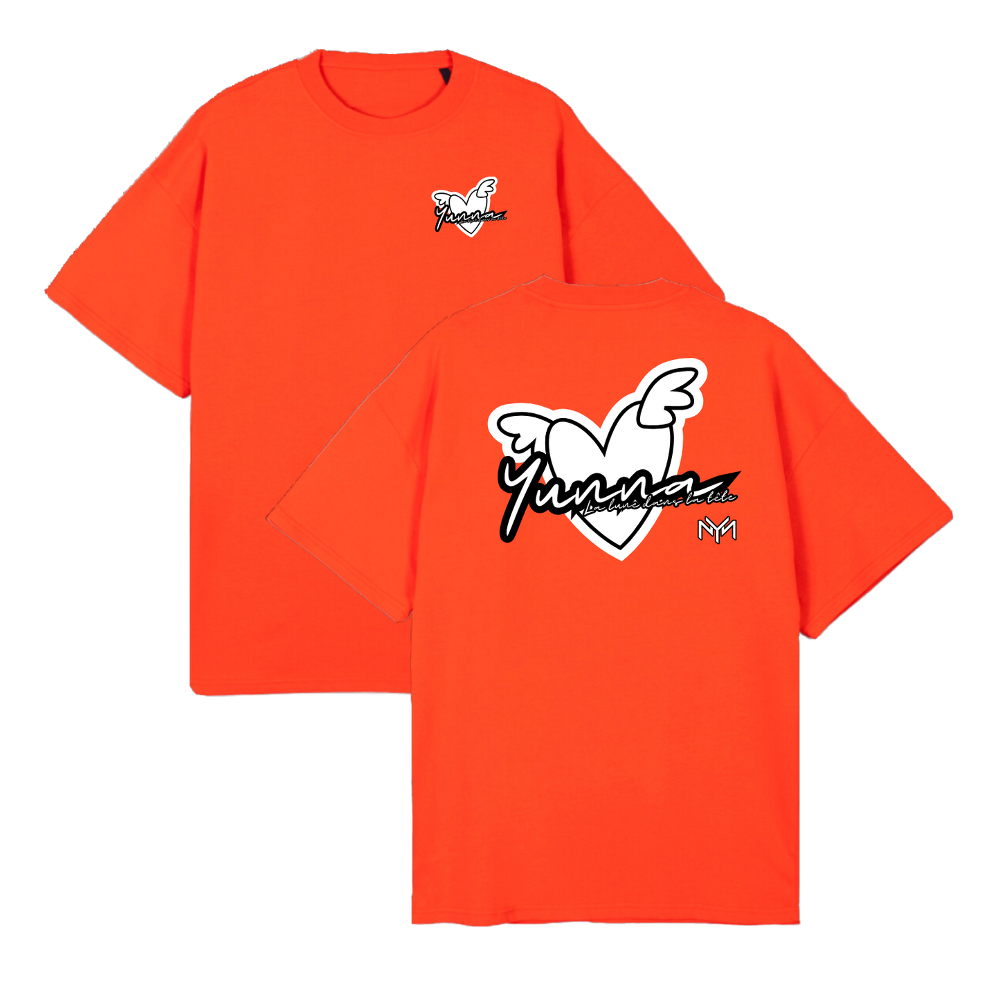 T-shirt Oversize Orange - Personnalisation - Yunna France