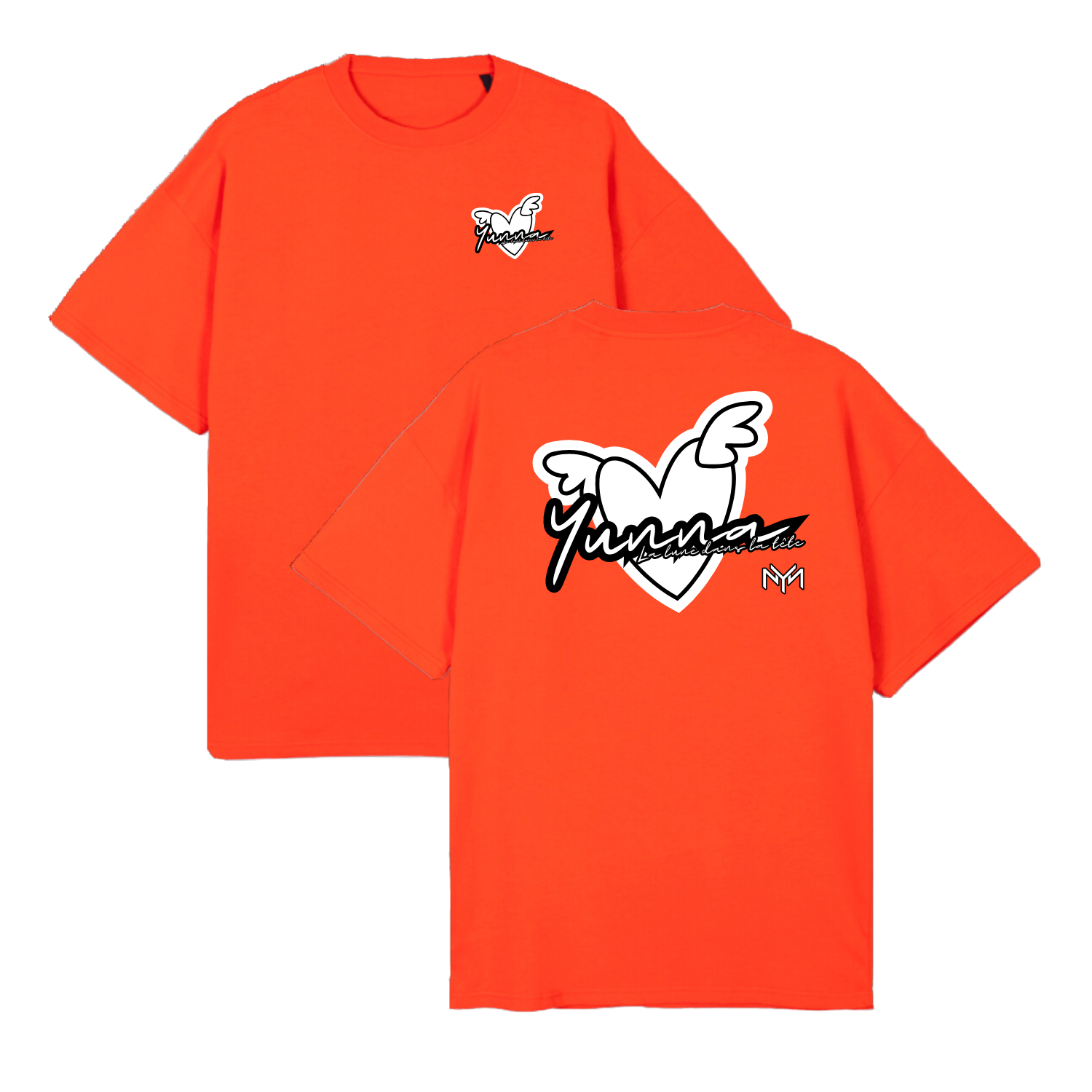 T-shirt Oversize Orange - Personnalisation - Yunna France