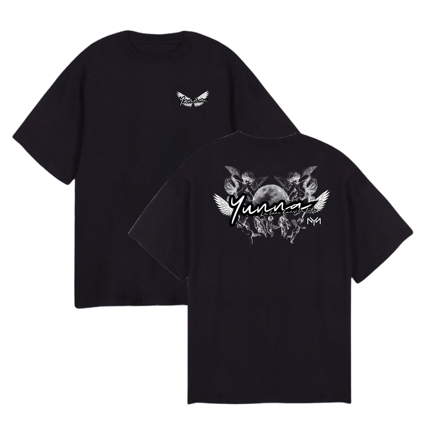 T-shirt Oversize Noir - Personnalisation - Yunna France