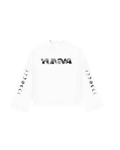 Grey lunar cycle White Longsleeve